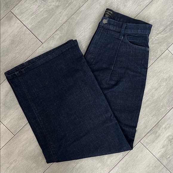 Banana Republic Women's Dark Blue Pleated Wide Leg Denim Jeans, 29/8 - Picture 1 of 9